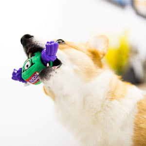 Green Monster Rope Squeaker Inside Small Plush/Rope - Shopivet.com