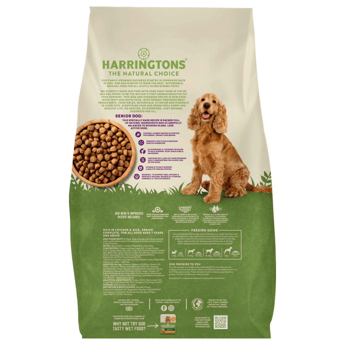 Harringtons Complete Chicken & Rice Senior Dry Dog Food 12kg - 12kg - Shopivet.com
