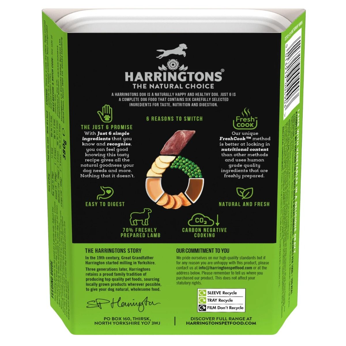 Harringtons Just 6 Lamb Grain Free Adult Wet Dog Food 380g - 380G - Shopivet.com