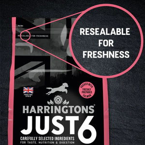 Harringtons Just 6 Salmon Grain Free Adult Dry Dog Food - 12KG - Shopivet.com