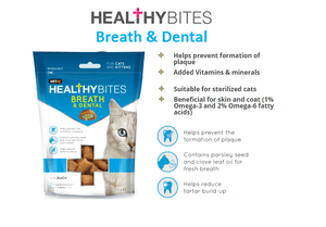 Healthy Bites Breath & Dental Cat & Kitten Treats 65g - 65G - Shopivet.com