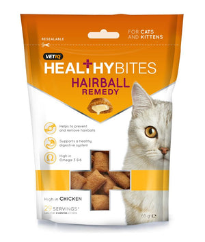 Healthy Bites Hairball Remedy Cat & Kitten Treats 65g - Shopivet.com
