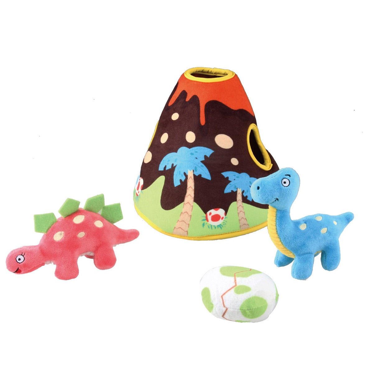 Hide N Seek Volcano Park with Two Plush Dino & Dino egg inside - Shopivet.com