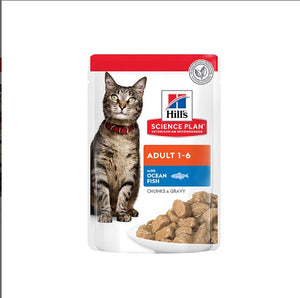 Hill’s Science Plan Adult Wet Cat Food Ocean Fish Pouches (12x85g) - Shopivet.com