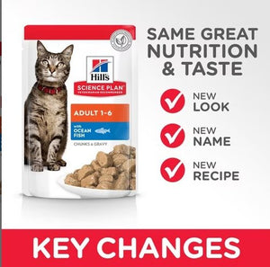 Hill’s Science Plan Adult Wet Cat Food Ocean Fish Pouches (12x85g) - Shopivet.com