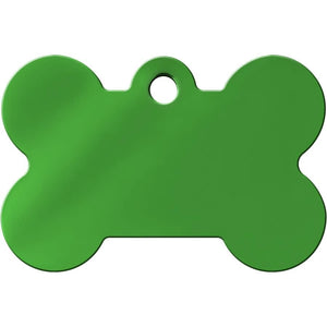 ID Tag Bone Anodized Aluminum - GREEN - Shopivet.com