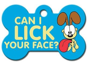 ID Tag Bone Large Garfield Lick Your Face - Shopivet.com