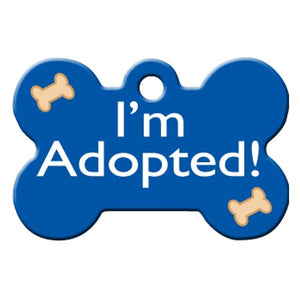 ID Tag Bone Painted Blue Adopted - Shopivet.com