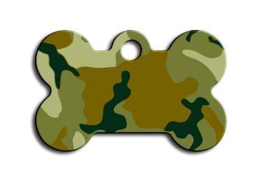 ID Tag Bone Painted Green Camouflage - Small - Shopivet.com