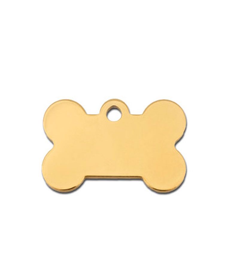 ID Tag Bone Small Gold - Shopivet.com