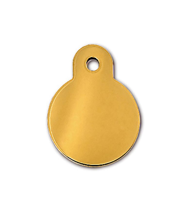 ID Tag Circle Small Brass - GOLD - Shopivet.com