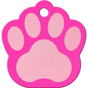 ID Tag Paw Brass Two - Tone Painted - Pink Large - Shopivet.com