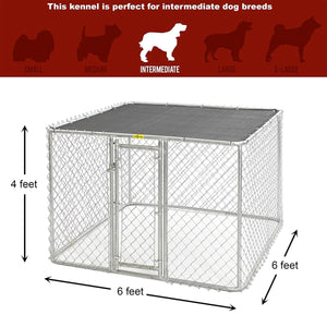 K9 Medium Steel Chain Link Portable Kennel - Shopivet.com