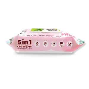 Kit Cat 5 - in - 1 Cat Wipes ALOE VERA Scented - Shopivet.com