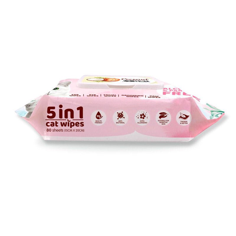 Kit Cat 5 - in - 1 Cat Wipes COCONUT Scented - Shopivet.com