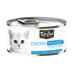 Kit Cat Chicken Mousse with Tuna Topper 80g (1 Box - 24pcs) - Shopivet.com