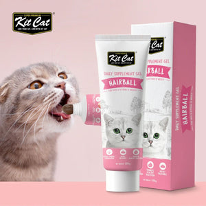 Kit Cat Daily Nutritional Supplement Gel For Cats & Kittens – Hairball (120g) - Shopivet.com