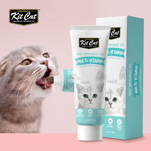 Kit Cat Daily Nutritional Supplement Gel For Cats & Kittens – Multi - Vitamin (120g) - Shopivet.com