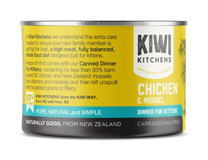 Kiwi Kitchens Chicken & Mussel Dinner Canned Wet Kitten Food - 85g - Shopivet.com