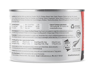 Kiwi Kitchens Grass Fed Beef Dinner Canned Wet Dog Food - 170g - Shopivet.com