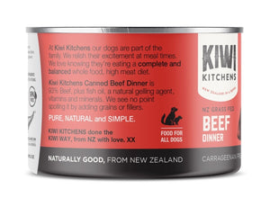 Kiwi Kitchens Grass Fed Beef Dinner Canned Wet Dog Food - 375g - Shopivet.com