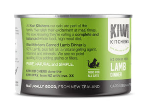 Kiwi Kitchens Grass Fed Lamb Dinner Canned Wet Cat Food - 170g - Shopivet.com