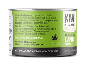 Kiwi Kitchens Grass Fed Lamb Dinner Canned Wet Dog Food - 170g - Shopivet.com