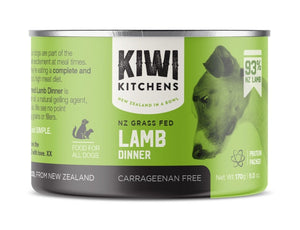 Kiwi Kitchens Grass Fed Lamb Dinner Canned Wet Dog Food - 170g - Shopivet.com