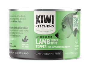 Kiwi Kitchens Grass Fed Lamb Green Tripe Topper for Supplemental Feeding Canned Wet Dog Food - 375g - Shopivet.com
