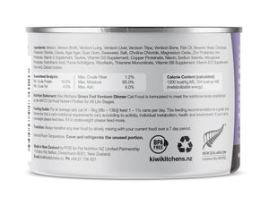 Kiwi Kitchens Grass Fed Venison Dinner Canned Wet Cat Food - 85g - Shopivet.com