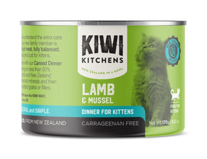 Kiwi Kitchens Lamb & Mussel Dinner Canned Wet Kitten Food - 170g - Shopivet.com