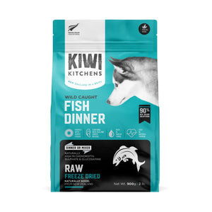 Kiwi Kitchens Raw Freeze Dried Wild Caught Fish Dinner Dry Dog Food - 900g - Shopivet.com