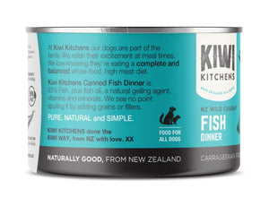 Kiwi Kitchens Wild Caught Fish Dinner Canned Wet Dog Food - 375g - Shopivet.com
