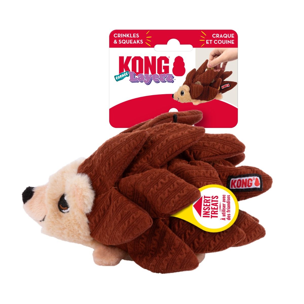 Kong Layerz Forage Hedgehog Enrichment Dog Toy - Medium - Shopivet.com