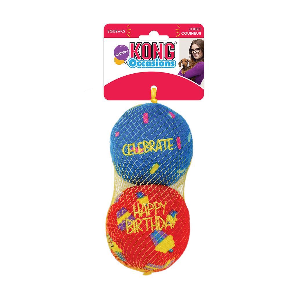 Kong Occasions Birthday Balls Dog Toy 2pk - Medium - Shopivet.com