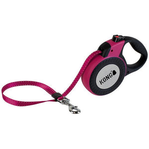 Kong Retractable Reflect Dog Leash - PINK LARGE - Shopivet.com