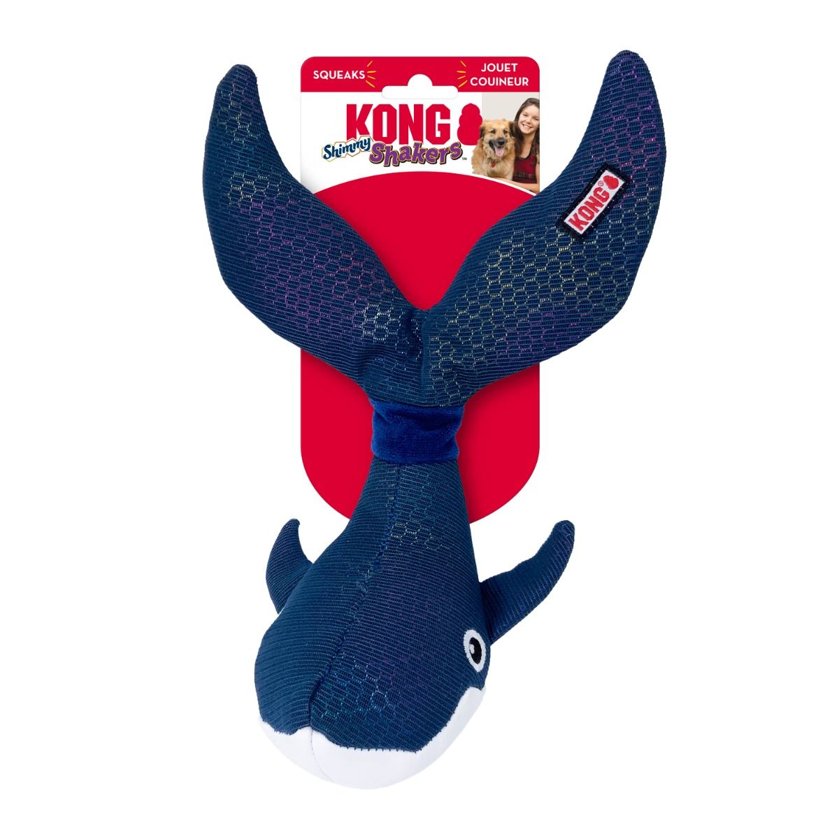 Kong Shakers Shimmy Whale Dog Toy - Medium - Shopivet.com