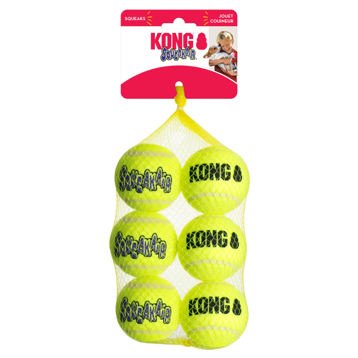 Kong SqueakAir Ball Dog Toy 6 pack - Medium - Shopivet.com