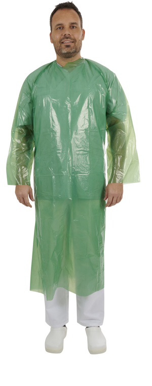 KRUTEX disposable coat green, non-sterile, 25/pk