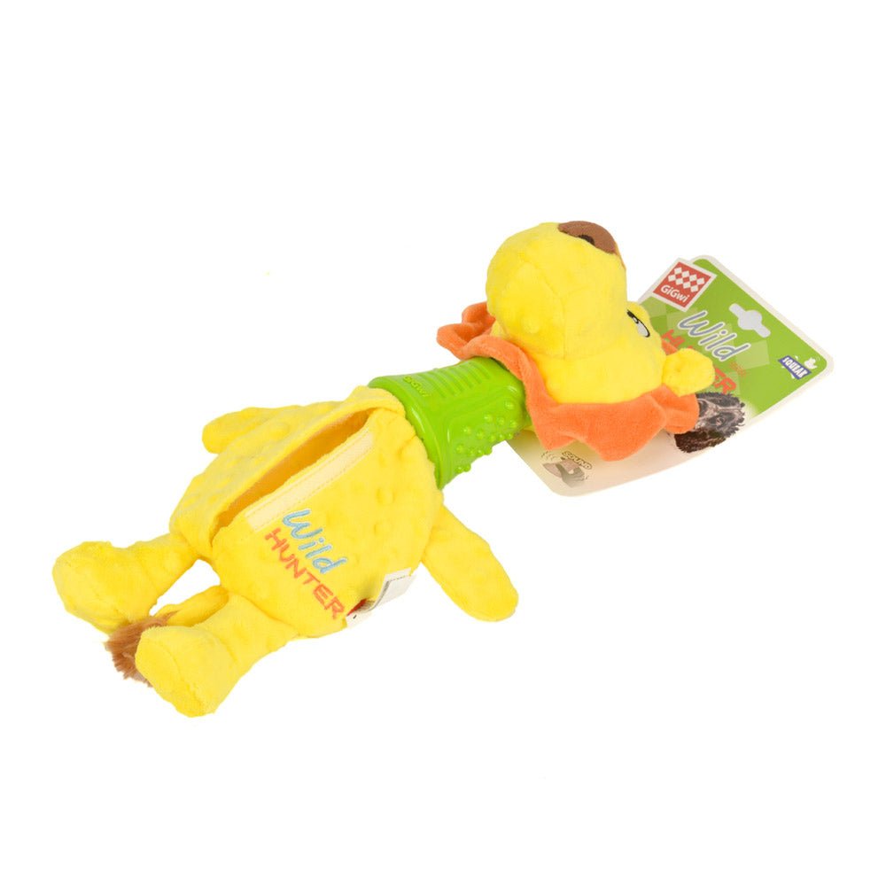 Lion Plush Dog toy with TPR Neck - Shopivet.com