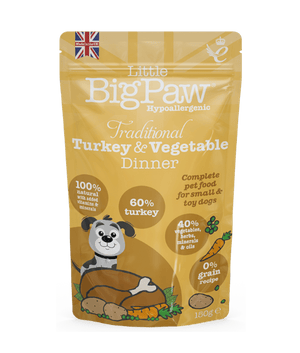 Little BigPaw Traditional Turkey & Vegetable Dinner Wet Dog Food 150g - 150g - Shopivet.com