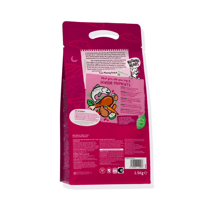 Meowing Heads Senior Moments Senior Dry Cat Food 1.5kg - 1.5kg