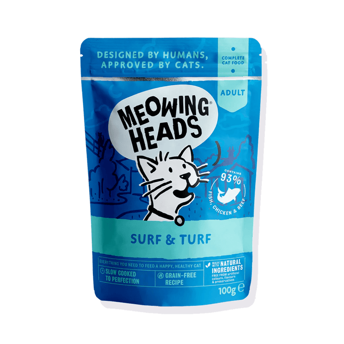Meowing Heads Variety Pack Adult Wet Cat Food 10 x 100g Pouch -