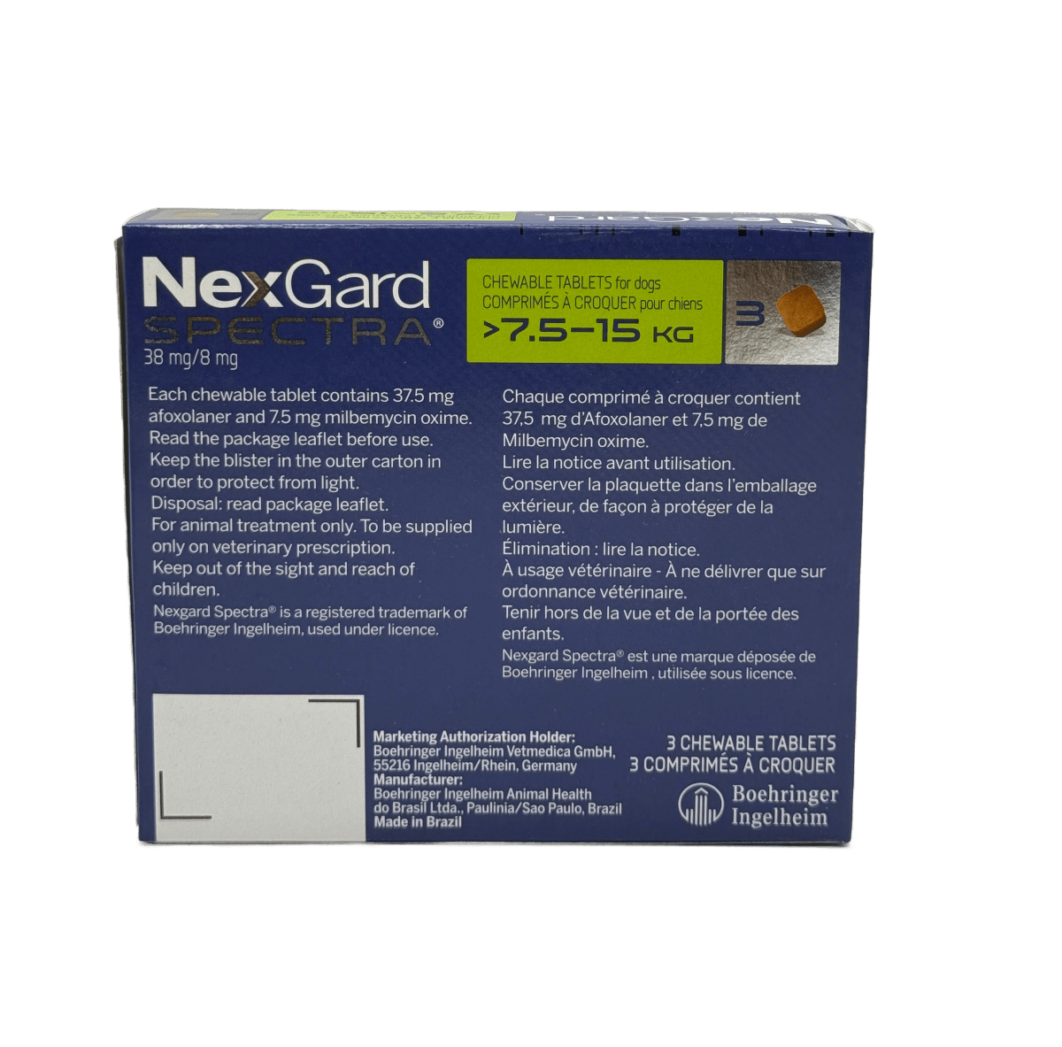 Nexgard Spectra 7.5 - 15 kg Tabs - Medium - Shopivet.com