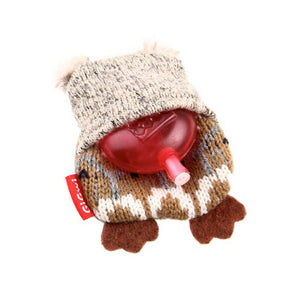 Owl “Plush Friendz” Grey/Brown with refillable squeaker - Shopivet.com