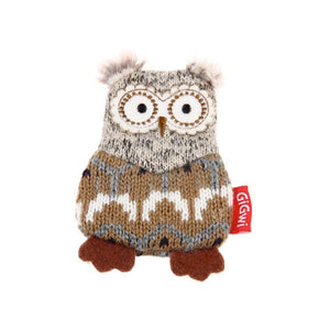 Owl “Plush Friendz” Grey/Brown with refillable squeaker - Shopivet.com