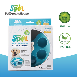 PetDreamHouse SPIN Interactive Feeder Palette Blue