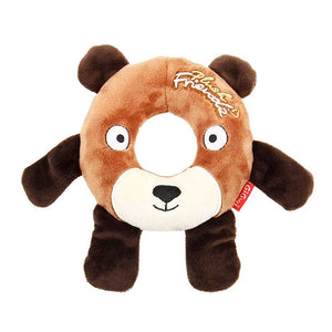 Plush Friendz Bear with Foam Rubber Ring and Squeaker Medium - Shopivet.com