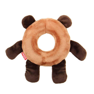 Plush Friendz Bear with Foam Rubber Ring and Squeaker Medium - Shopivet.com