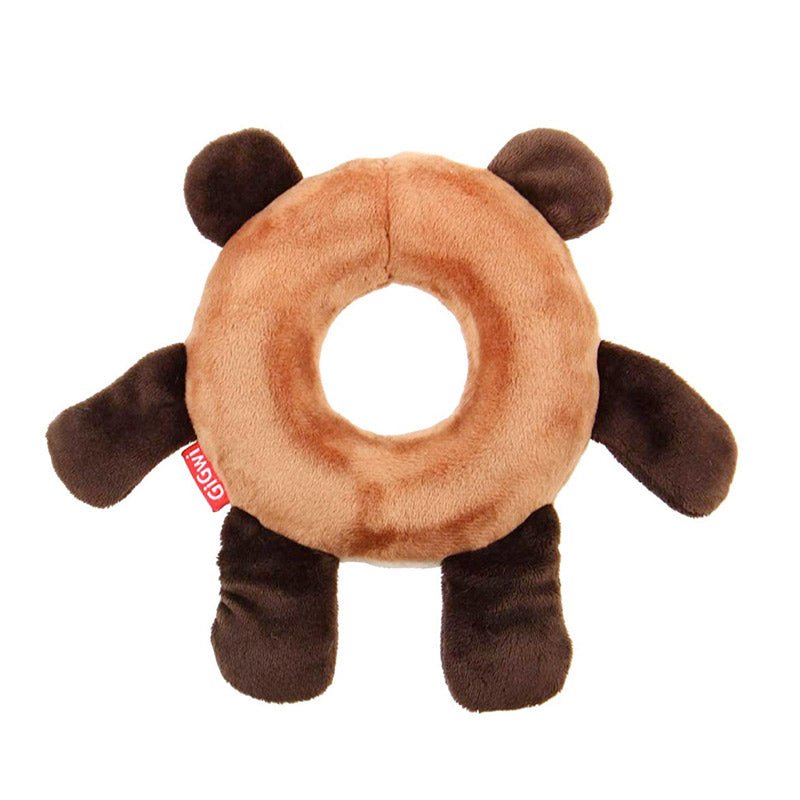 Plush Friendz Bear with Foam Rubber Ring and Squeaker Medium - Shopivet.com